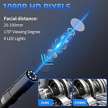 RUVEN ディスプレイ Amazon.com: Endoscope Camera with Light - IP67 Waterproof